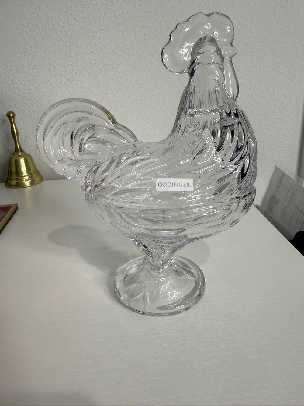 Godinger Clear Glass Rooster Figurine